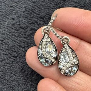 Brighton “trust your journey” blue and white earrings